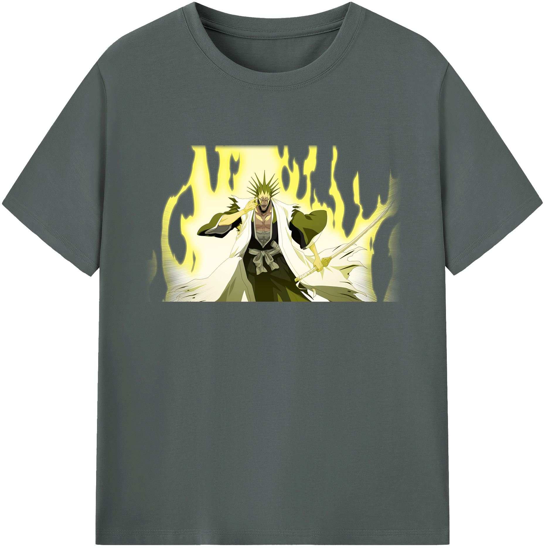 （画像用） ブリーチ ざらき けんぱち BLEACH Zaraki Kenpachi 綿100％ メンズ半袖Tシャツ｜肌触りやわらか＆通気性